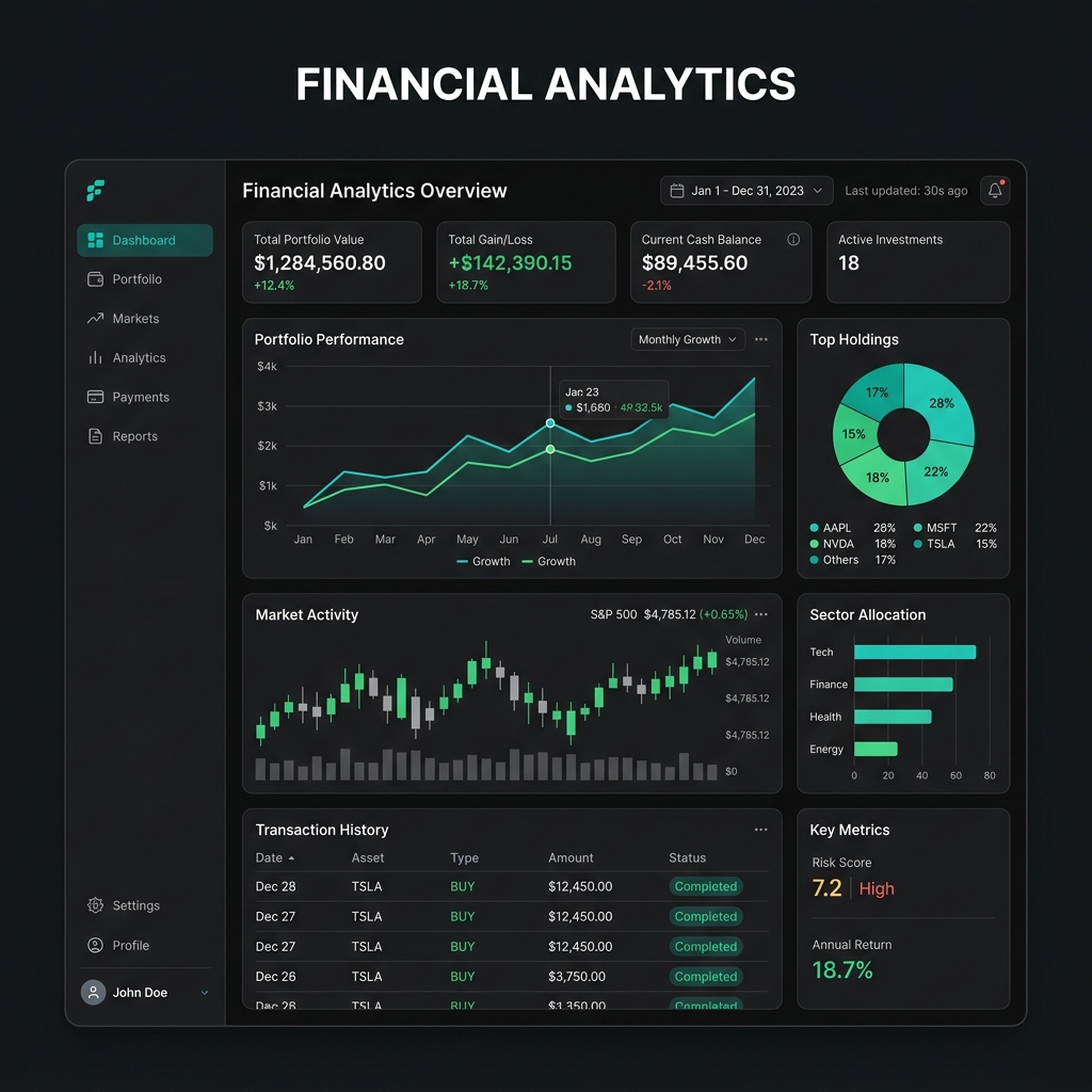 Finance Dashboard — Real-time analytics for fintech
